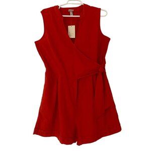 A NEW DAY, Short linen and rayon jumpsuit, for women, Orange color. Size L NWT.